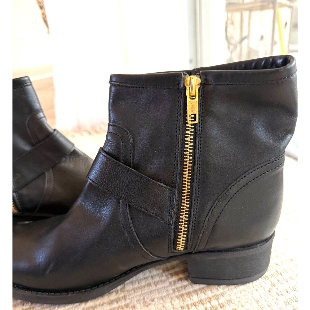 Boots Women's Steve Madden Ankle Boots Leather upper Black / Gold Size 8.5 - Picture 7 of 9